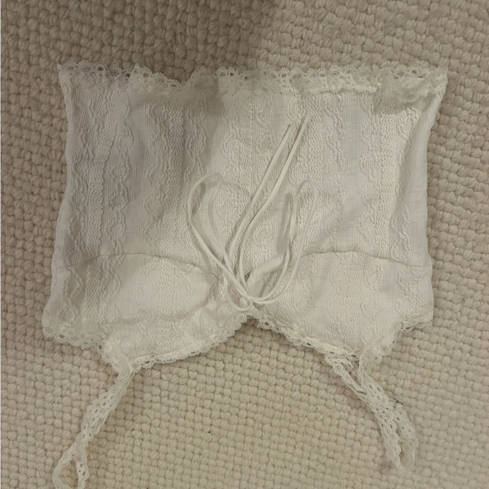 Edikted White Lace Crop Top